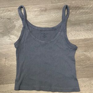 Brandy Melville Gray Fitted Crop Tank Top